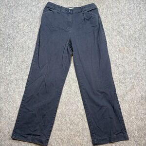 L.L. Bean Chino Pants Size 14 Reg Classic Fit Straight Leg Blue Mid Rise Casual